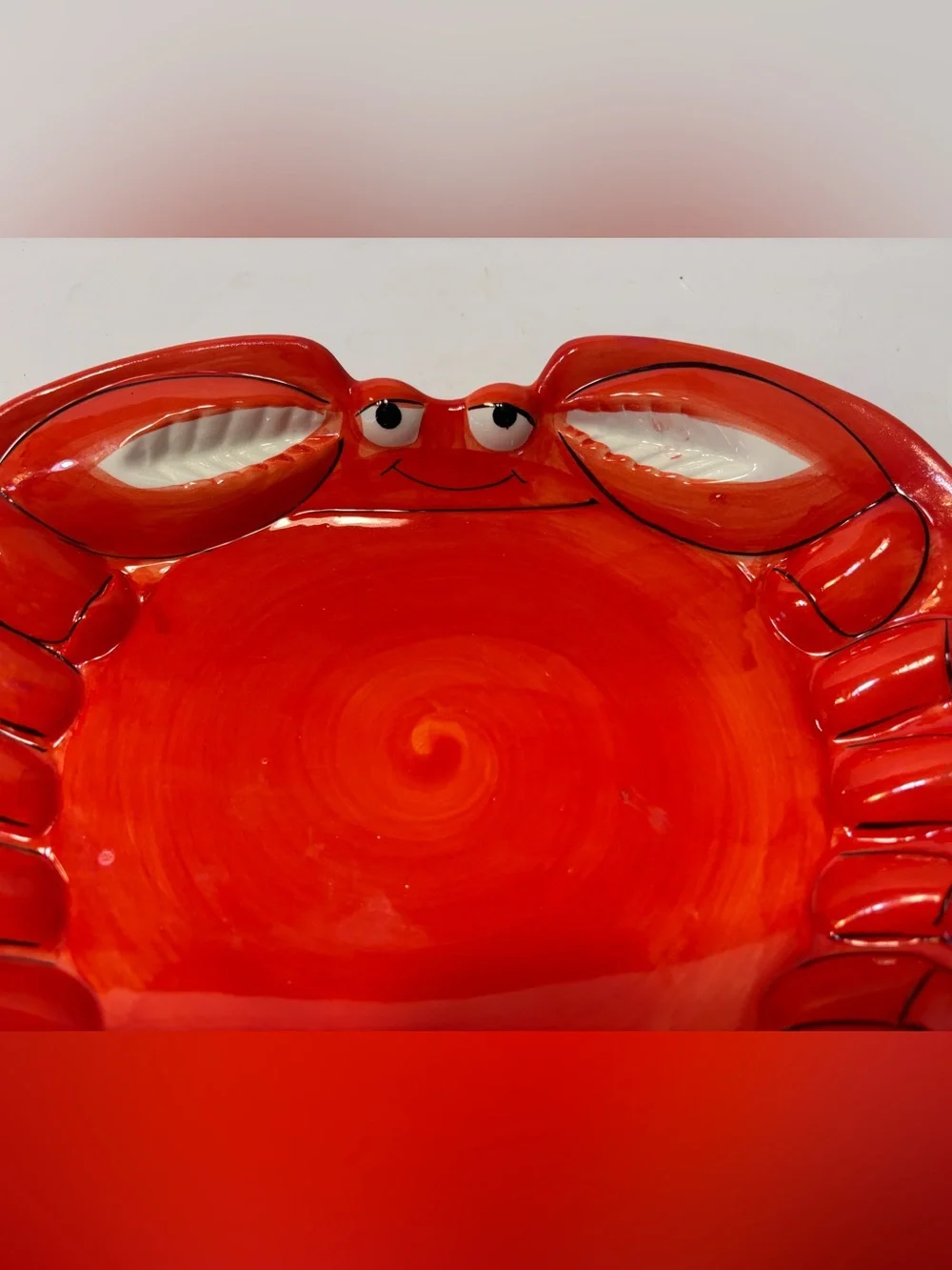 Red Ceramic Crab Serving Platter - Decorative Dinnerware